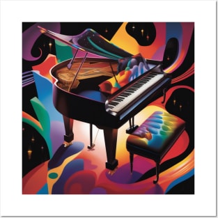 Abstract Image Of A Piano Posters and Art